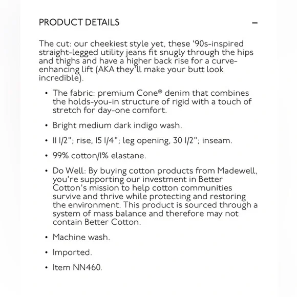 Madewell 90s Straight Leg Denim Utility Jean Size 25 - Picture 6 of 12